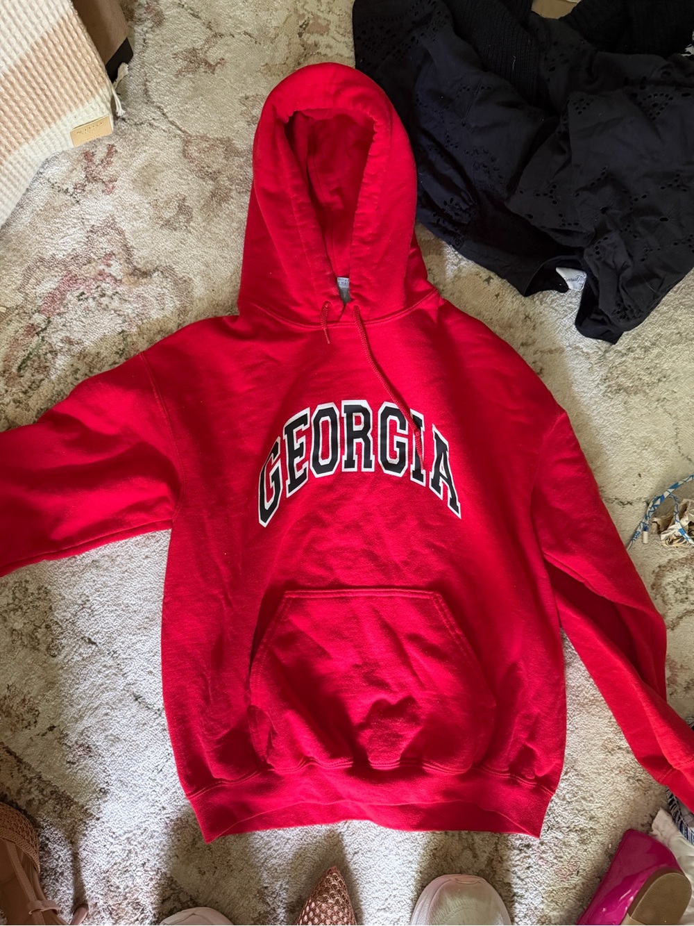 Georgia Red Hooded Sweatshirt - Classic College Pullover